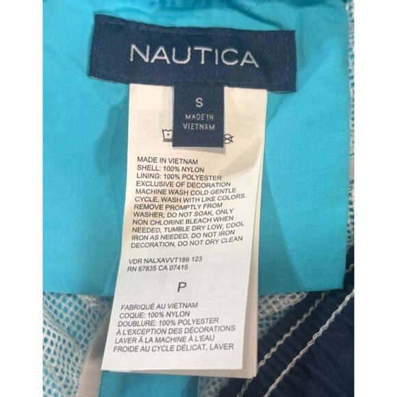 Nautica Mens S Swim Trunks Blue Quick-Dry Nylon Drawstring Elastic Waist - Picture 3 of 9